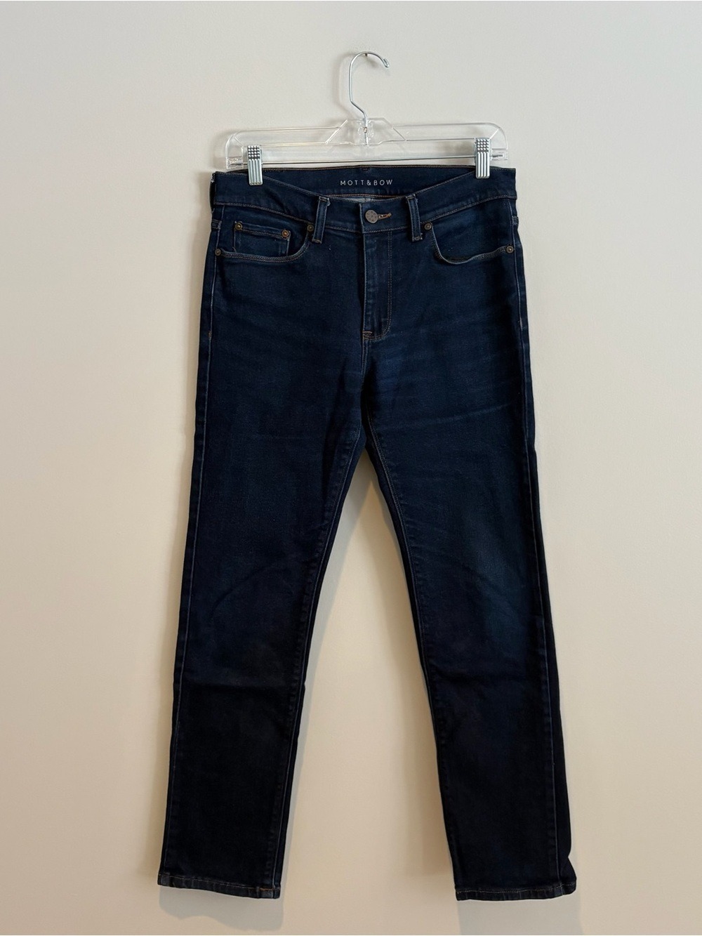 Mott & Bow Men’s Slim Straight Jeans — Dark Blue Size 29/30